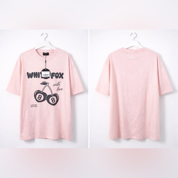 White Fox Boutique Tops - Out of stock! White Fox Pink Graphic T-Shirt